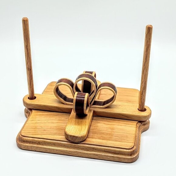 Kroencke Hand-Turned Two-Tone Bow Wood Napkin Holder - Main Image
